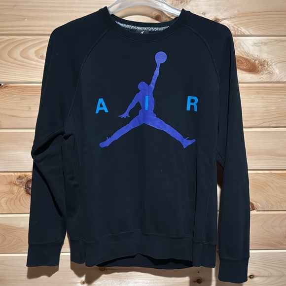 Jordan Other - Nike Mens Air Jordan Brushed Graphic Sweatshirt Black/Concord Grape 689014-011